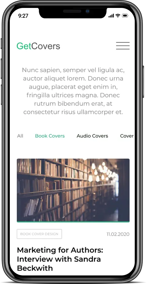Getcovers — мобильная версия 2